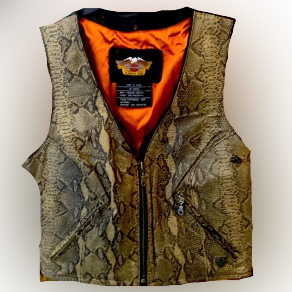 Harley-Davidson Python Snake Skin real Leather Vest